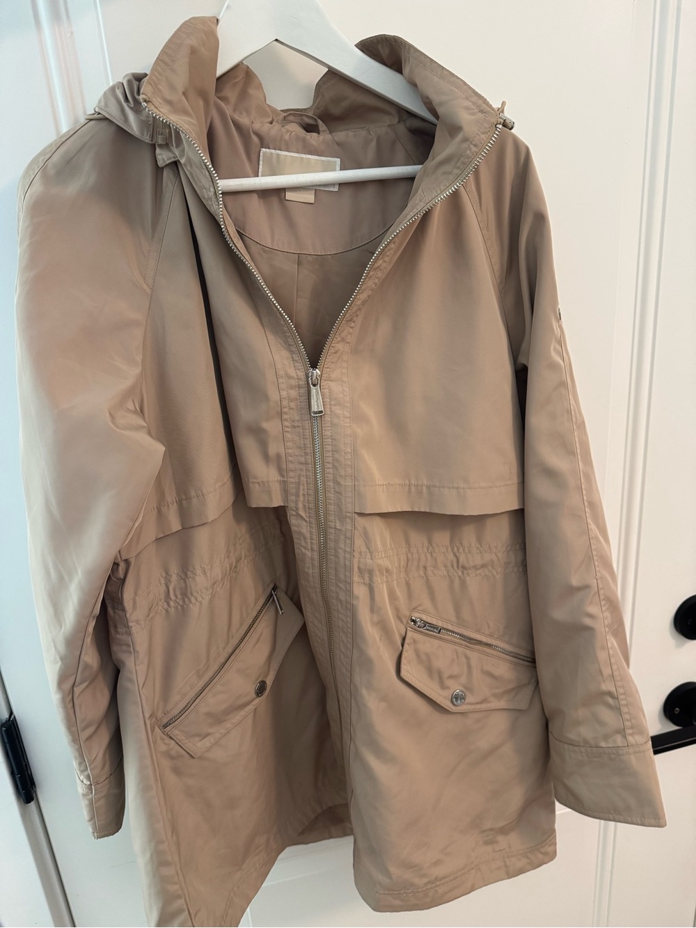MICHAEL Michael Kors Beige Hooded Utility Jacket